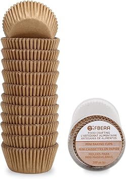 Gifbera Odorless Parchment Mini Cupcake Muffin Liners - Greaseproof Natural Paper Baking Cups, 300-Count