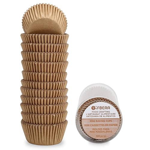 Gifbera Natural Mini Cupcake Liners Odorless Greaseproof Paper Muffin Baking