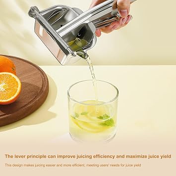 Manual Juicer - 304 Stainless Steel Hand-Press Juicer, Multi-functional Kitchen Tool - Heavy Duty Manual Juicer, Can Juice Lemons, Oranges, Pomegranates