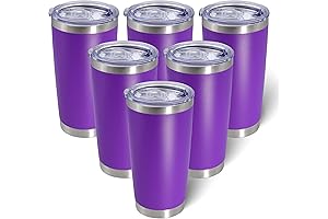 Purple Tumblers: 20oz Bulk Stainless Steel Vacuum-Insulated Travel Mugs with Lids