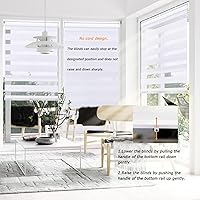 Vista 5 de Persianas enrollables sin cordones de cebra, de doble capa, traslúcidas día y noche, horizontales sin cordones para ventanas, control de luz