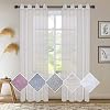 LUSHLEAF Linen Sheer Curtains 2 Panels Light Filtering Privacy Sheer Drapes 84 inches Window Drapes for BedroomLiving RoomSliding Door,52 x 84 inch,Linen