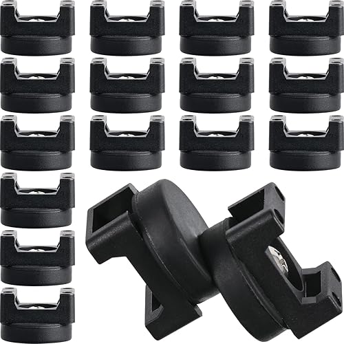 Yookeer 15 clips magnéticos para cables, base de montaje con cremallera, soporte de alambre magnético negro, base de gestión de bridas de cables,