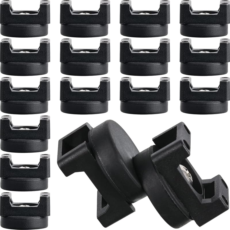 Yookeer 15 Pcs Magnetic Zip Tie Mount Cable Clips Black,22 Mm | Multipurpose Cable Clips Wire holder for Electrical Wiring, Magnet Base for Metal Surfaces, Without Drilling, Reusable
