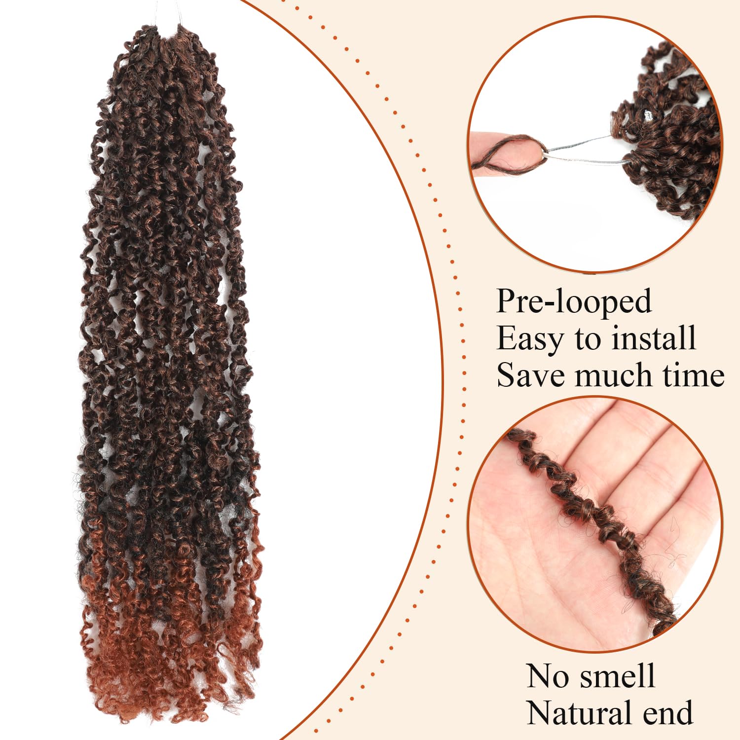 10 Packs Yanky Twist Crochet Hair 16 Inch Pre-twisted Natural Black Kinky Mini Spring Small Curly Senegalese Twist Braids Yankee (T350(Ombre Ginger Red) - Image 3