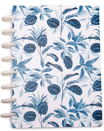 Talia Cuadernos con disco, planificador, personalizable, (azul floral, Junior 18633 (5.5 x 8.5 pulgadas)