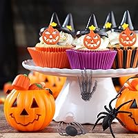 Vista 3 de Moldes para fondant de Halloween, 8 piezas de molde de silicona para Halloween, rosa Halloween Moldes de silicona, antiadherente fondant Molds