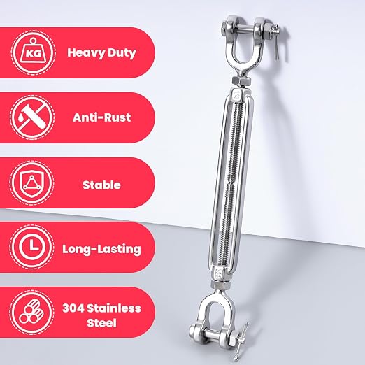 4 Turnbuckles Quijada Acero Inox 304 1/4 M6 Pack miniatura 3