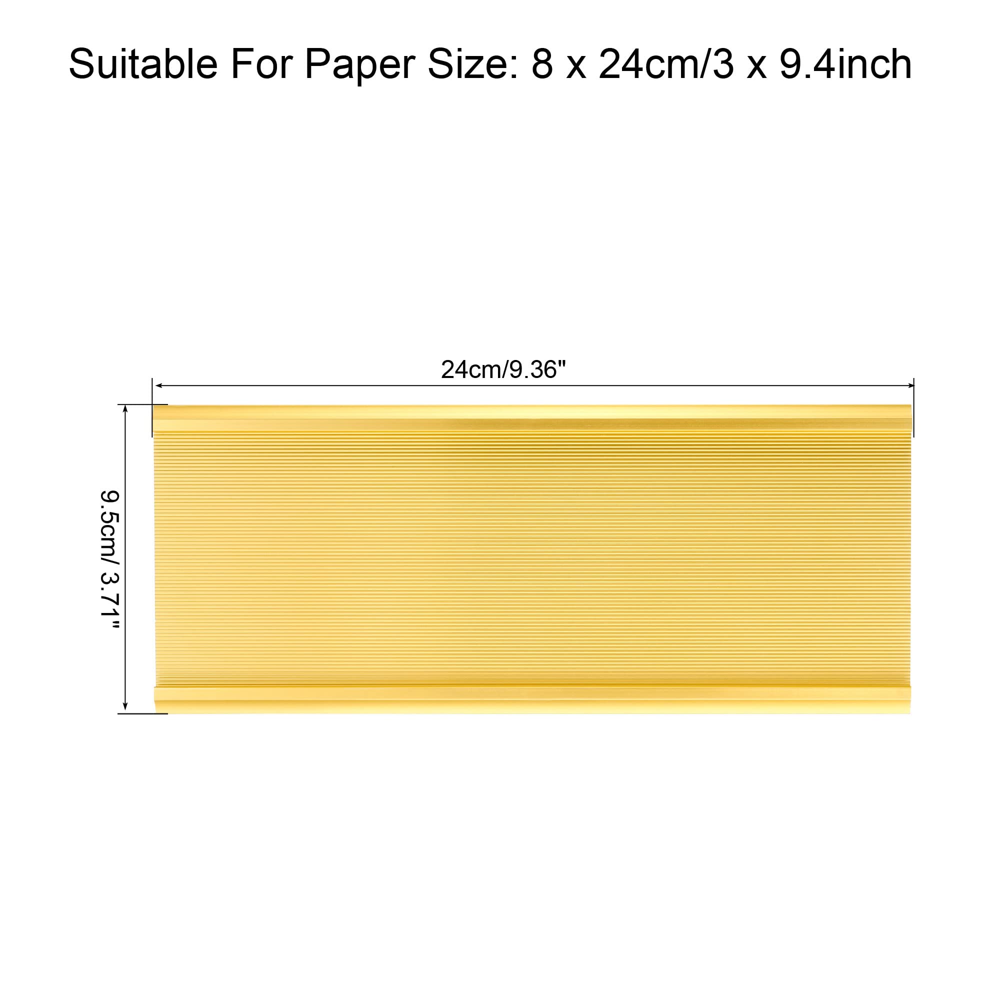 PATIKIL 3 x 9.4inch Aluminum Name Plate Holder, 3Pcs L Type for Desk Office Business Door Sign Holder Gold Tone - Image 2