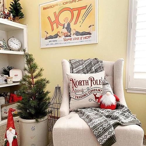 Miniatura 4 de UBING 4 fundas de almohada navideñas de 18 x 18 pulgadas, fundas de almohada decorativas para sofá, banco, sala de estar, patio, decoración navideña
