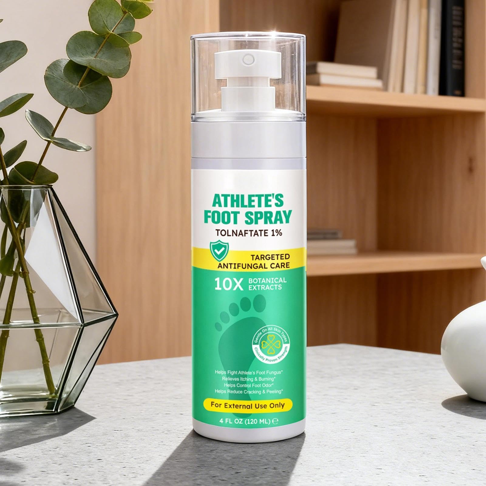Spray para pies de atletas, 120 ml para el cuidado calmante de los pies, spray antipicazón, para adultos, mujeres, hombres, corredores, vestuarios, viajes, hogar, gimnasio, salón, rutina diaria