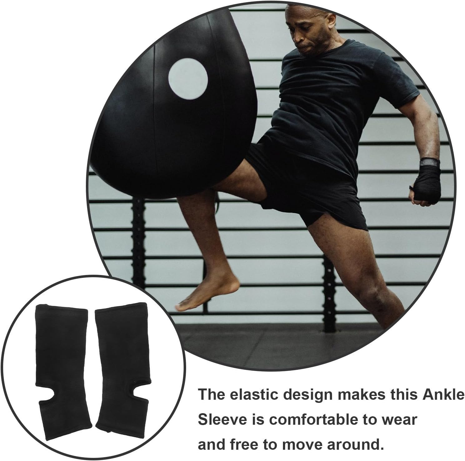 VICASKY 1 Pair Ankle Wraps Breathable Elastic Ankle Sleeve Polyester Material Reusable for Sports and Running Support