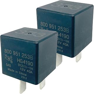 2-Pack 373 & 8D0951253B Relay – 40A 12VDC 4-Pin SPST Automotive Relay – Compatible with VW Golf, Audi A4, Porsche Cayenne – Fixes Fuel Pump & P0230/P0699 Errors