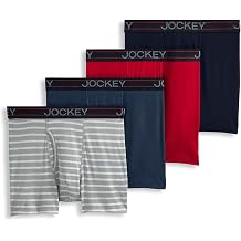Jockey Mens Underwear Lightweight Cotton Blend 5" Boxer Brief - 4 Pack