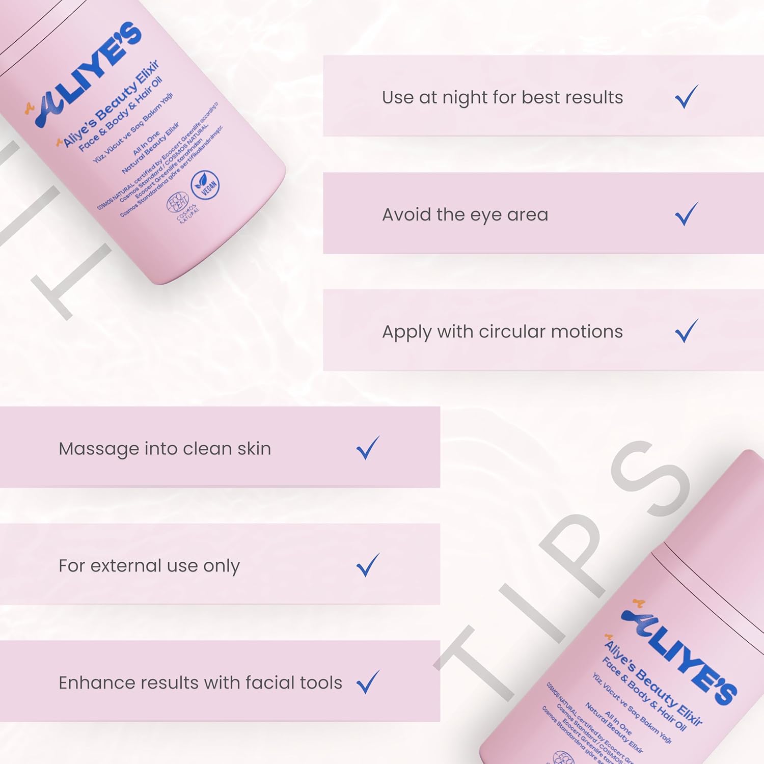 ALIYE'S A Beauty Elixir - All In One - Face & Body & Hair Oil Ecocert/Cosmos Natural Certified, Vegan, Non-GMO, Alcohol - Silicone Paraben Free, Derma - Image 6