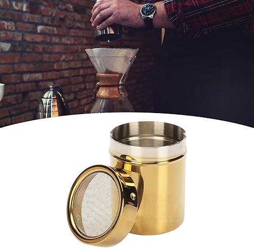 Miniatura 6 de Mezclador de polvo y azúcar, agitador de malla fina, coctelera de polvo de acero inoxidable dorado de malla fina en polvo para cocina