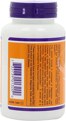 Miniatura 5 de NOW Aspartato de magnesio y potasio con taurina, 120 cápsulas (paquete de 2)