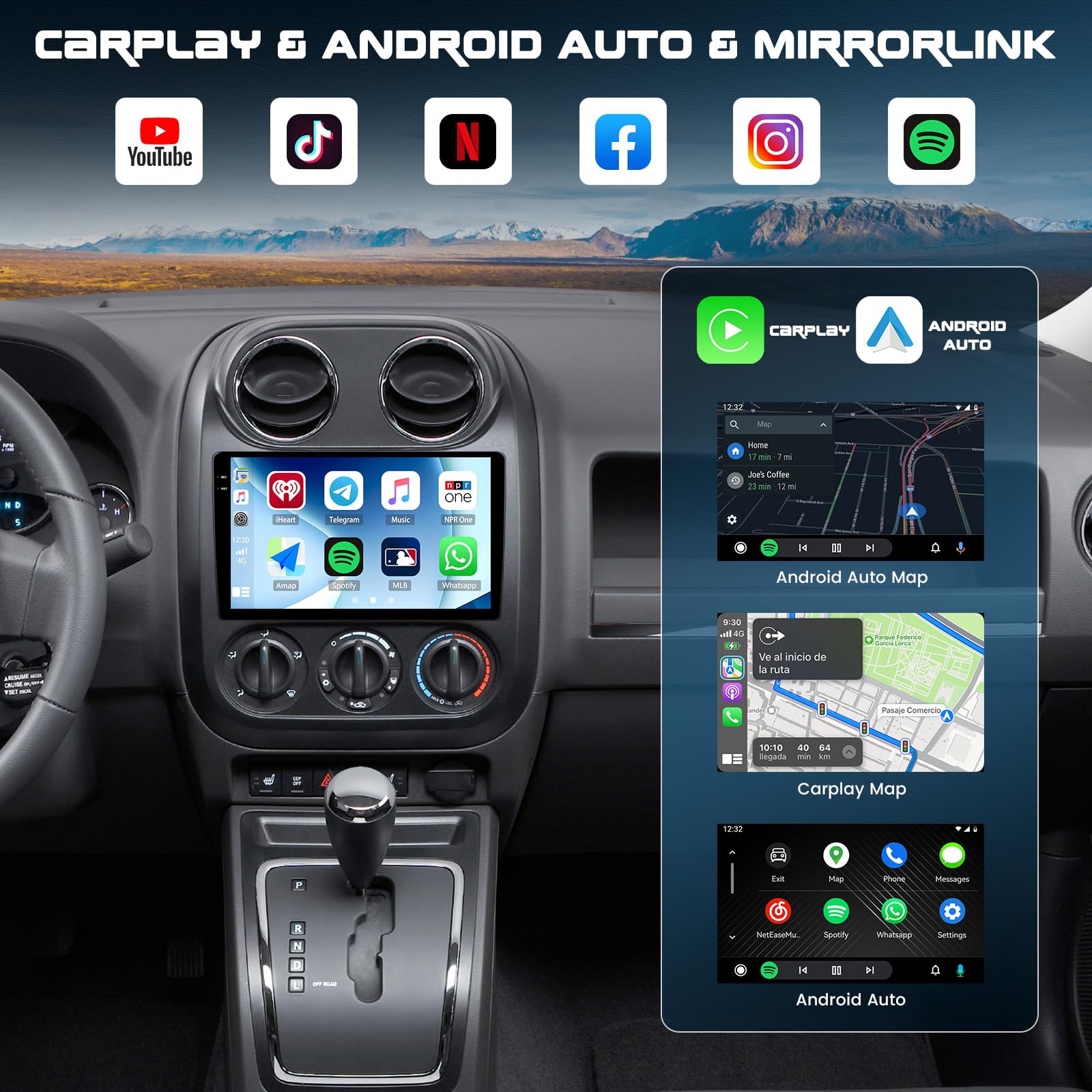 2+64G CAMECHO Android 15 Carplay Autoradio pour VW Golf 5 6 Polo 5 T5 Skoda Passat B6 B7 Seat, Nav sans Fil Android Auto, 7" Radio pour Golf 5 WiFi Bluetooth Lien Miroir FM/RDS +Caméra de Recul