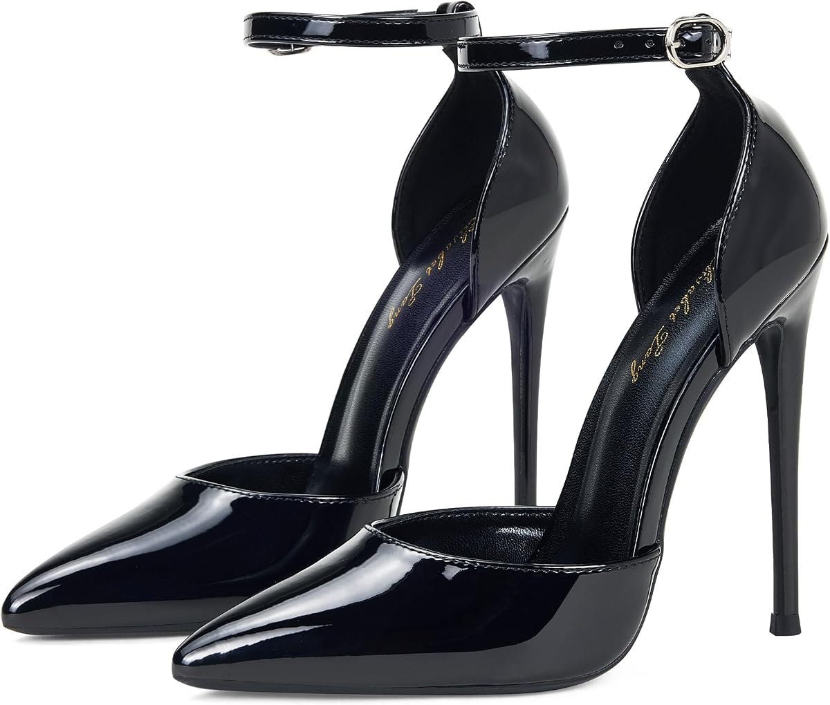 Elisabet Tang High Heels, Women Pumps D'Orsay Ankle Strap Pointed Toe Stiletto Heels Party Wedding Shoes
