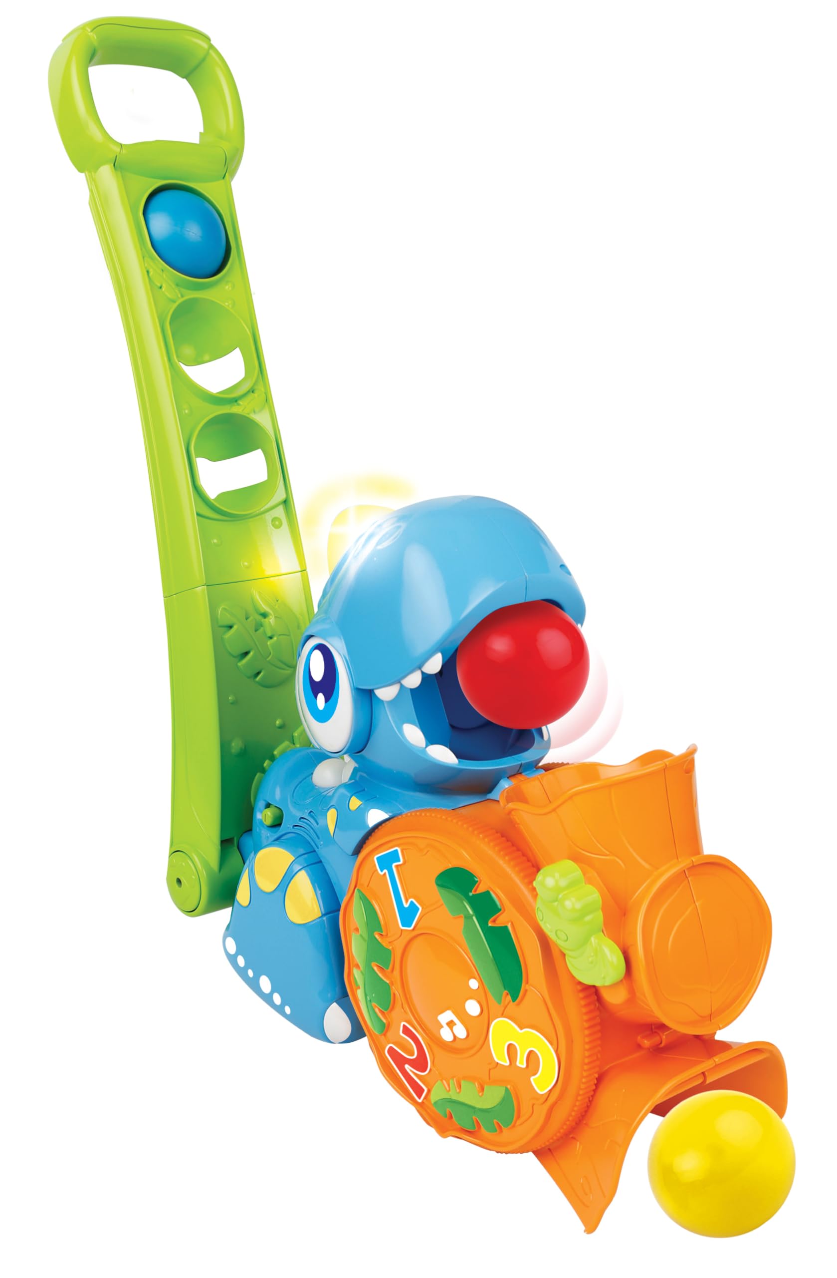 winfun | Popping Fun Dino | Push Along Dino Pal with Fun Ball Popping Action | Interactive & Fun | Teaches Gross Motor, Fine Motor & Self Expression Skills | Ages 12 Months+, multicolor