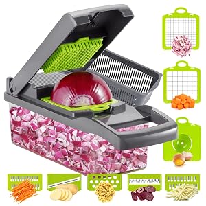 Ourokhome Vegetable Chopper Onion Cutter 12 in 1 Professional Mandoline Slicer for Kitchen Multifunctional Food Chopper for Potato