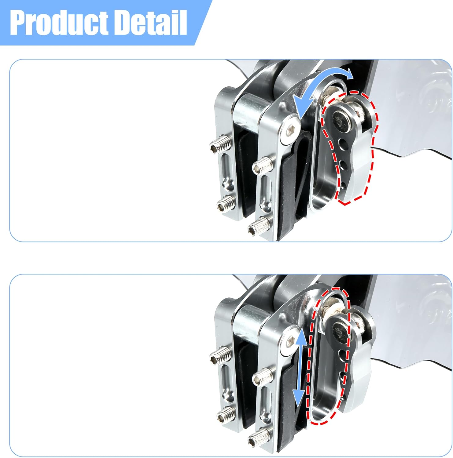 Motoforti Motorcycle Windshield Motorcycle Wind Deflector Clear Lens Adjustable Clip Windshield Extension Universal Fit for Most Motorcycle Scooter