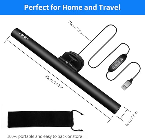 Miniatura 7 de Barra de luz para monitor de laptop, lámpara LED de lectura electrónica USB, 3 temperaturas de color ajustables, 10 niveles de brillo de atenuación,