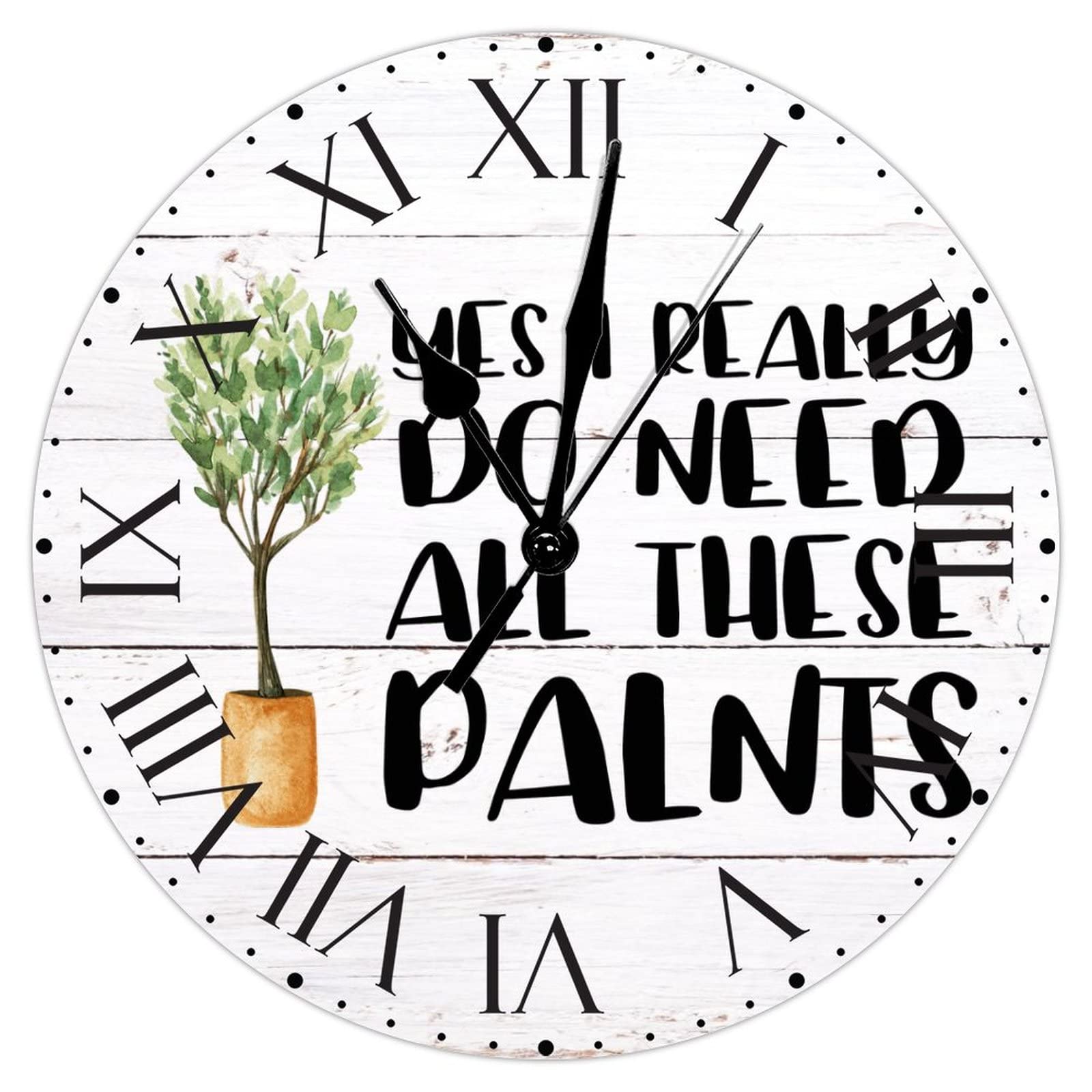 Horloge murale plantes en PVC pour décorer le salon ou le bureau