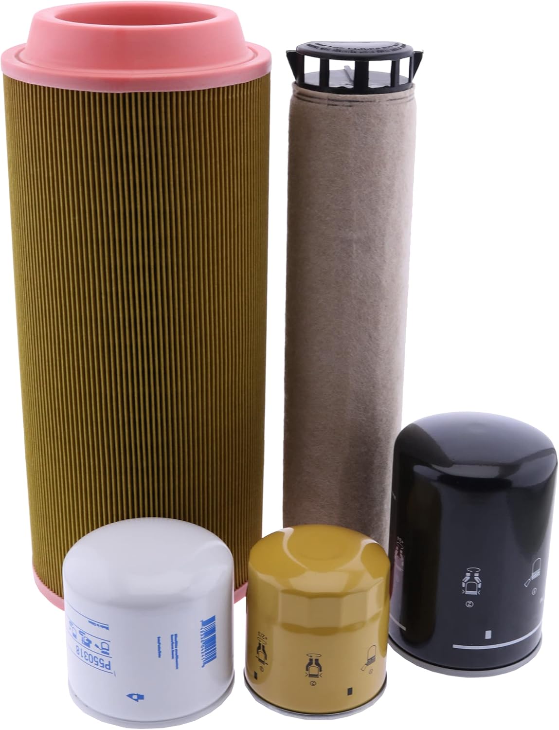 Solarhome Maintenance Filter Kit KHH1C0-32430 K1J301-43170 K16631-43560 1911113001 1911113002 Compatible with Takeuchi TL10 with Kubota V3800 Turbo Engine