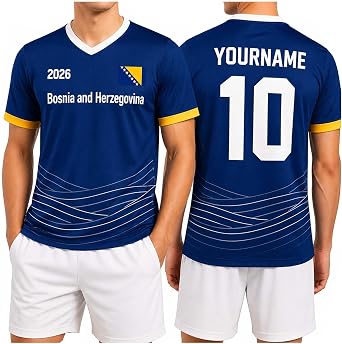Personalized Bosnia and Herzegovina Jersey, Custom Name Number Bosnia Soccer Jersey, Zmajevi Soccer Football Fan Apparel