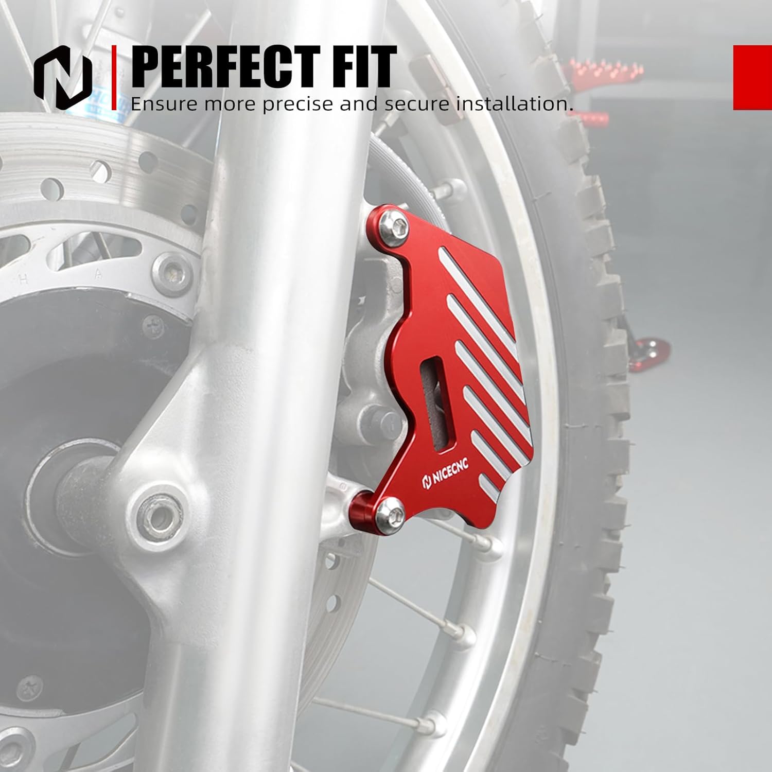 NICECNC Motorcycle Front Brake Caliper Guard Cover Compatible with Honda XR650L 1993 1994 1995 1996 1997 1998 1999 2000 2001 2002-2024,Billet Aluminum