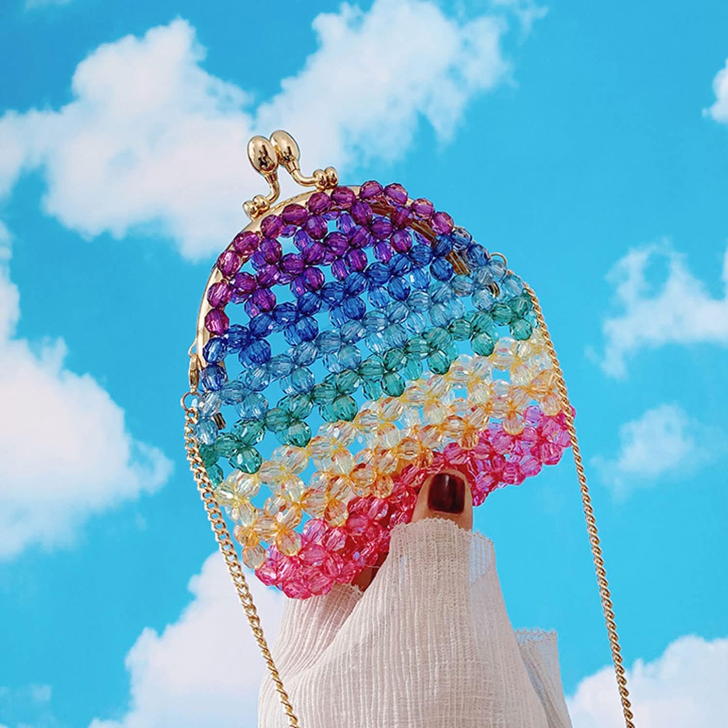 Dopamine girls bags, Dopamine wear, Women's beaded shoulder bags, crossbody bags, Beaded wallets, Evening party, Holiday preferred gift - Image 3