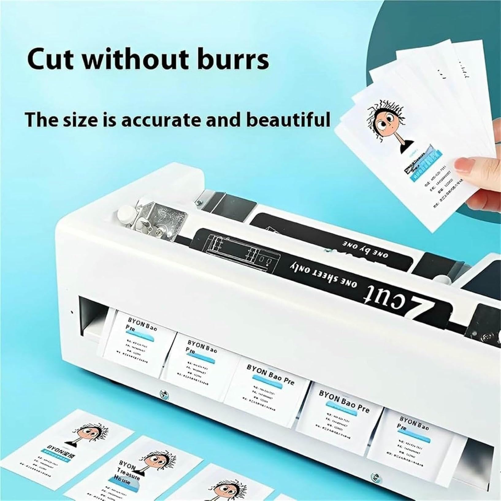 Automatische Visitenkartenschneidemaschine, Papierschneidemaschine, Geschwindigkeit 30 Stück/min, Schnittstärke 100–350 g, für Mitgliedskarten und Einladungen