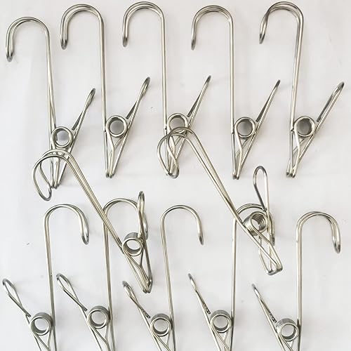 Miniatura 3 de JZMYXA Alfileres de ropa de acero inoxidable, 304 de metal de acero inoxidable de cola larga, alfileres de gancho de acero inoxidable, alfileres