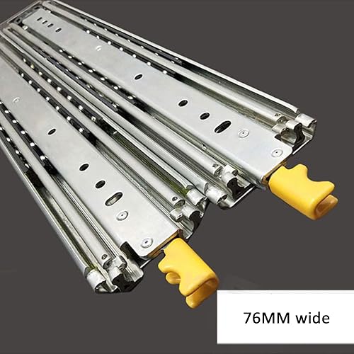 Miniatura 5 de Diapositivas industriales ultra resistentes para cajones de extensión completa de 485.0 lbs, deslizadores de cajones con rodamiento de bolas y