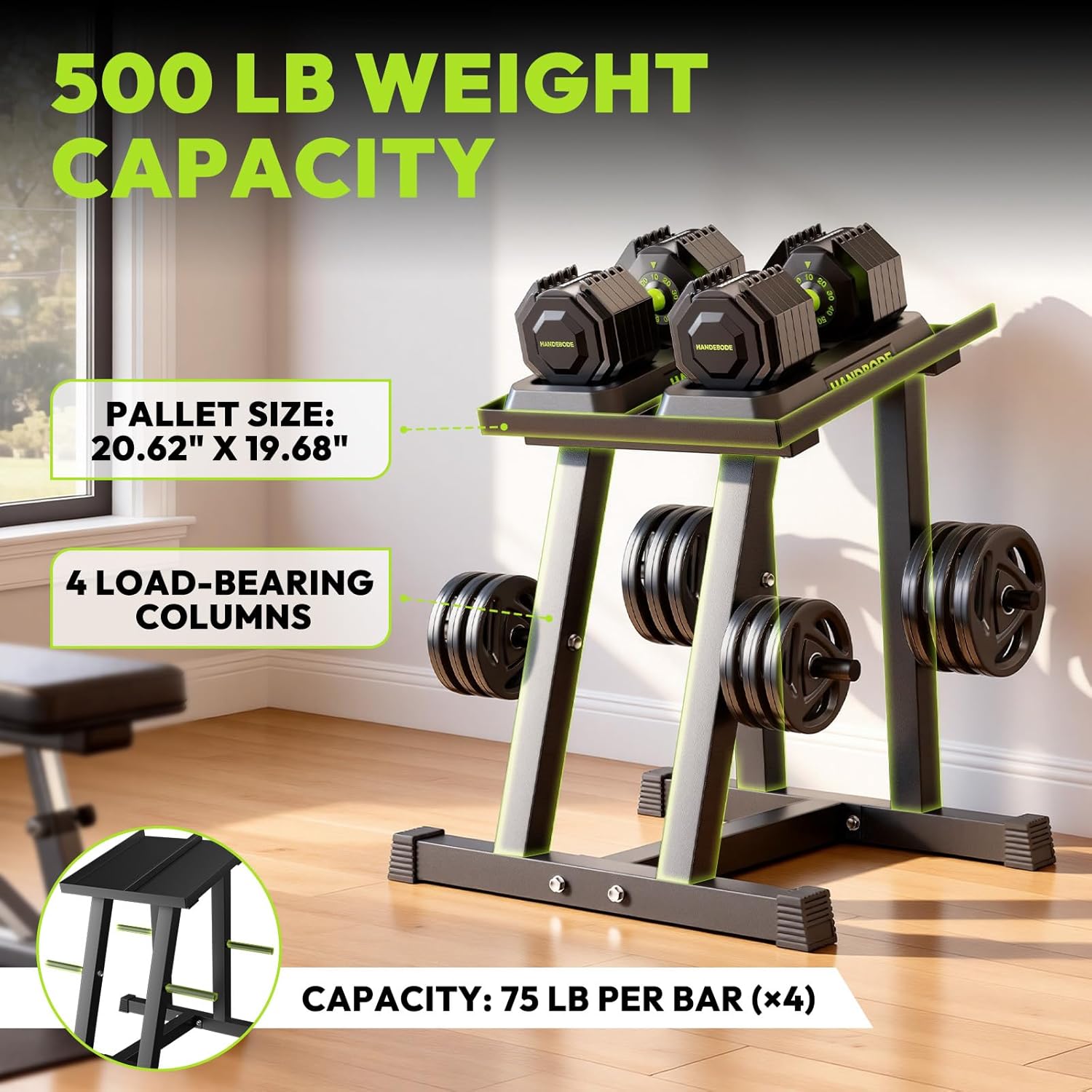 Dumbbell Sets with Rack, Adjustable Dumbbell Stand, 50/60/75/80/90/95/100lb Weights Dumbbells Set of 2, Rubber Encased Exercise & Fitness Dumbbells Set