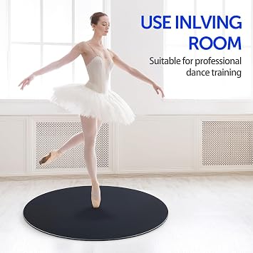 31-Inch Marley Dance Floor Mat for Home, Non-Slip PVC Portable Dance Mat for Ballet
