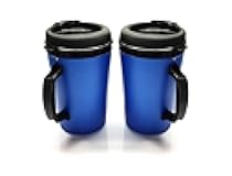 GAMA Electronics Thermoserv 20oz Insulated Travel Mug Classic Gas Station Design (Blue/Blue 2 Pack)