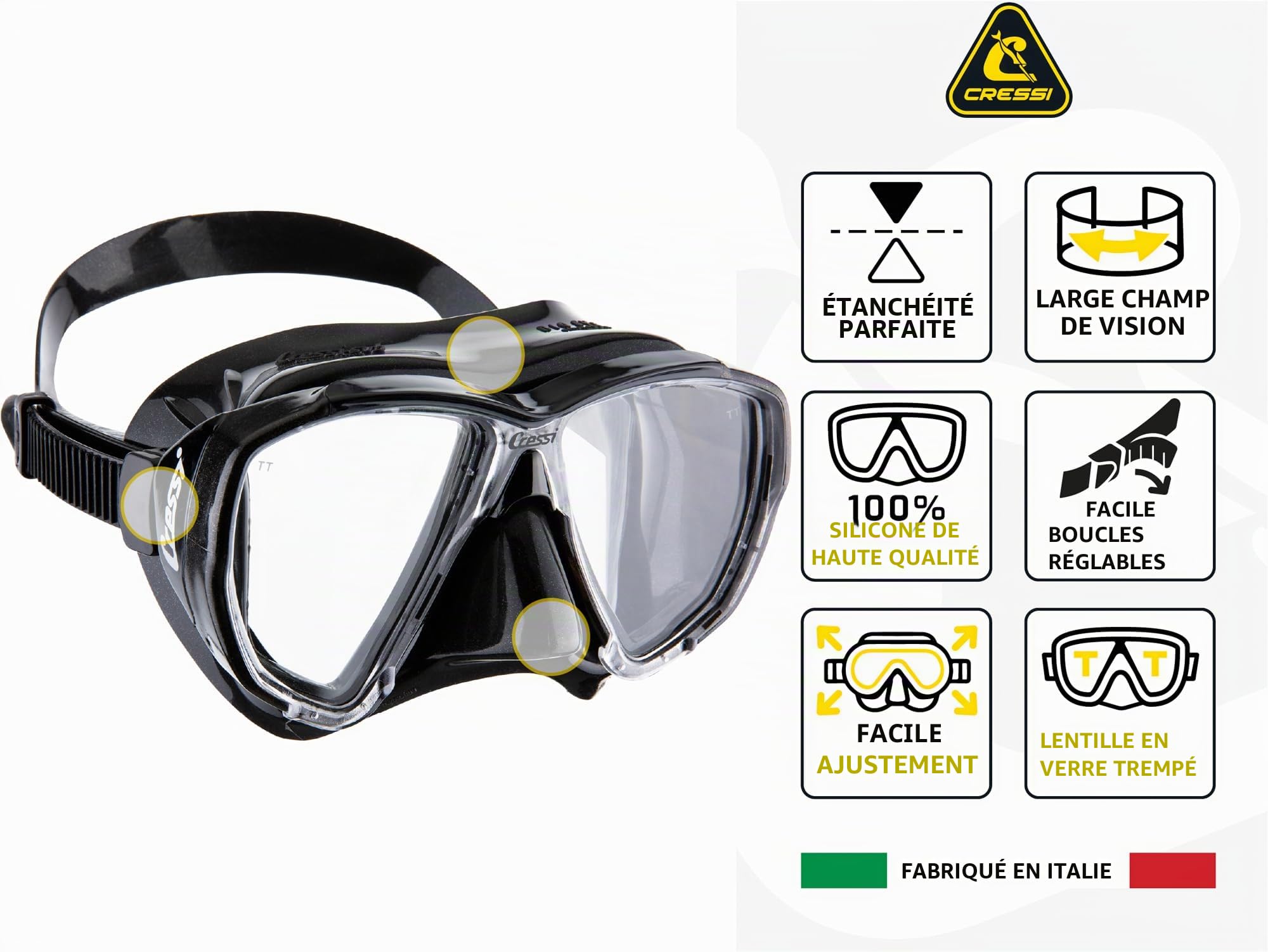 Cressi - Masque de plongée Sous Marine pour Adulte