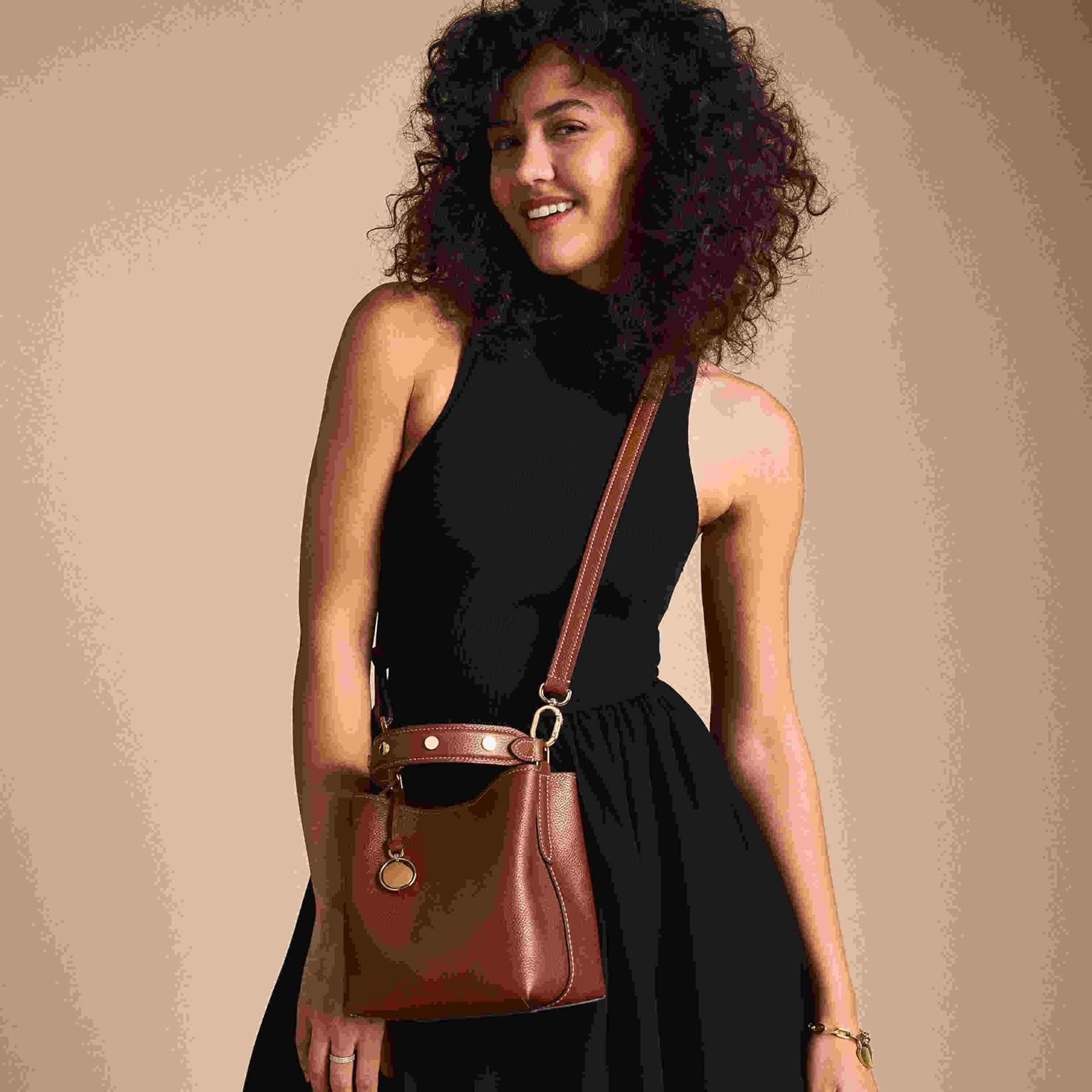 Fossil Womens Jessie Small Bucket Crossbody Bag