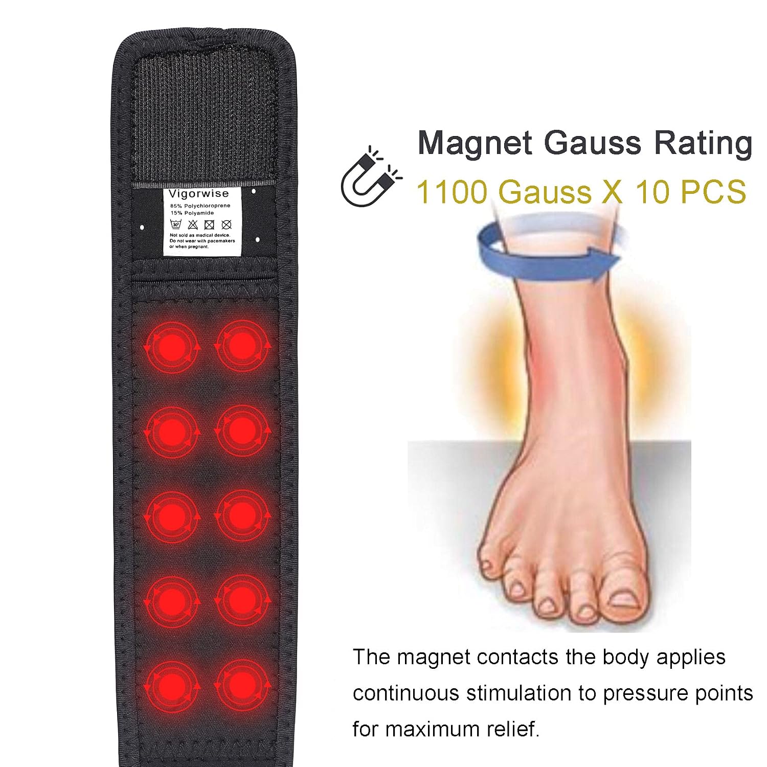 Achilles Tendonitis Brace Adjustable Achilles Strap for Men & Women Breathable Ankle Brace for Achilles Pain, Running, Cycling, Hiking, Sports,One Size, Black, 2pcs