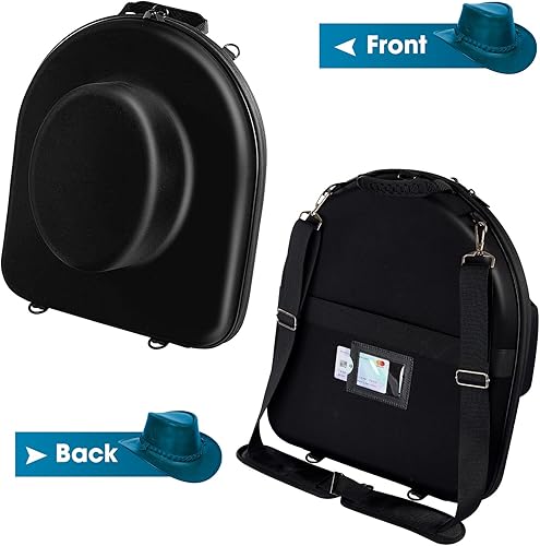 Miniatura 4 de MOSLA Hat Box Travel Fedora Case Universal Size Hat Carrier,Sleek Hat Storage Case Easily Straps to Suitcase or Carried on Shoulders,Travelling Hat