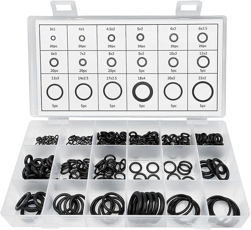 Kit de Anéis de Vedação O-Ring Yourkar em Borracha – 225 unidades com 18 tamanhos