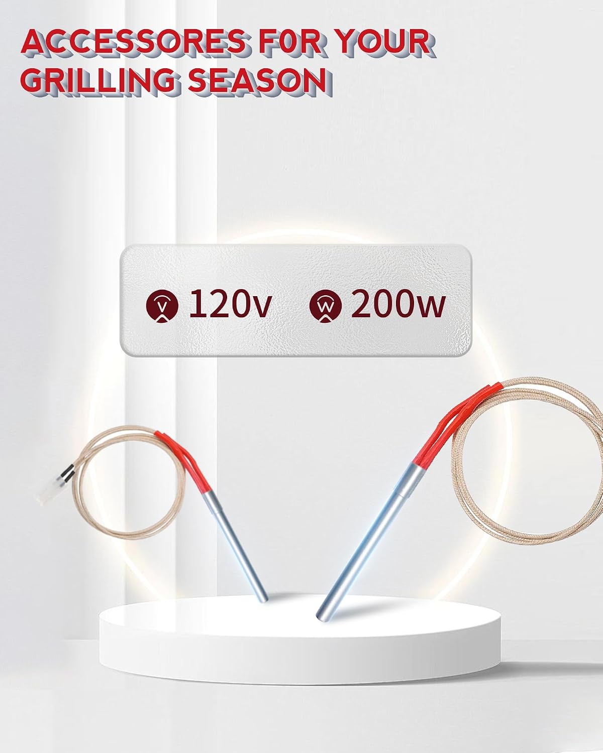 AC Hot Rod/Grill Igniter Replacement for Traeger, Pit Boss, Camp Chef, Z-Grills and Nexgrill Wood Pellet Grill Models