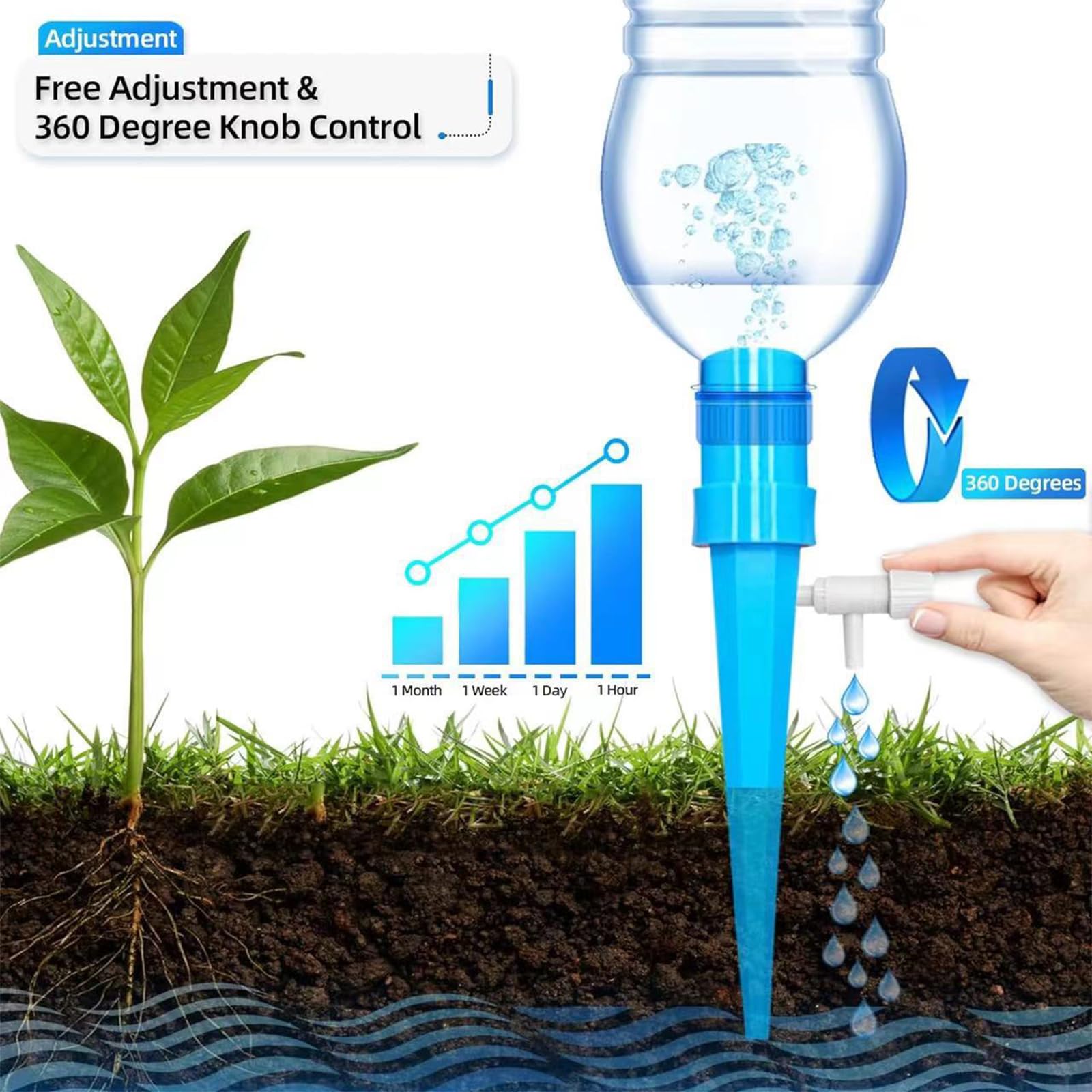 Arrosage Goutte à Goutte Universel Système Automatique Intérieur Extérieur avec Vannes de Régulation Jardin 10 Pièces