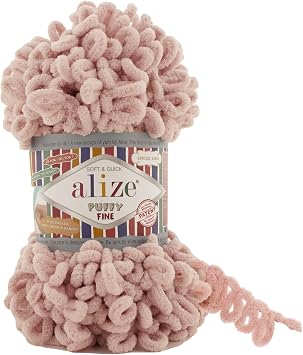 Alize Puffy Fine Baby Blanket Yarn - Lot of 5 Skeins, 500gr, 50yds, 100% Micropolyester Soft Super Chunky Bulky Woven Worested for Hand Knitting 161