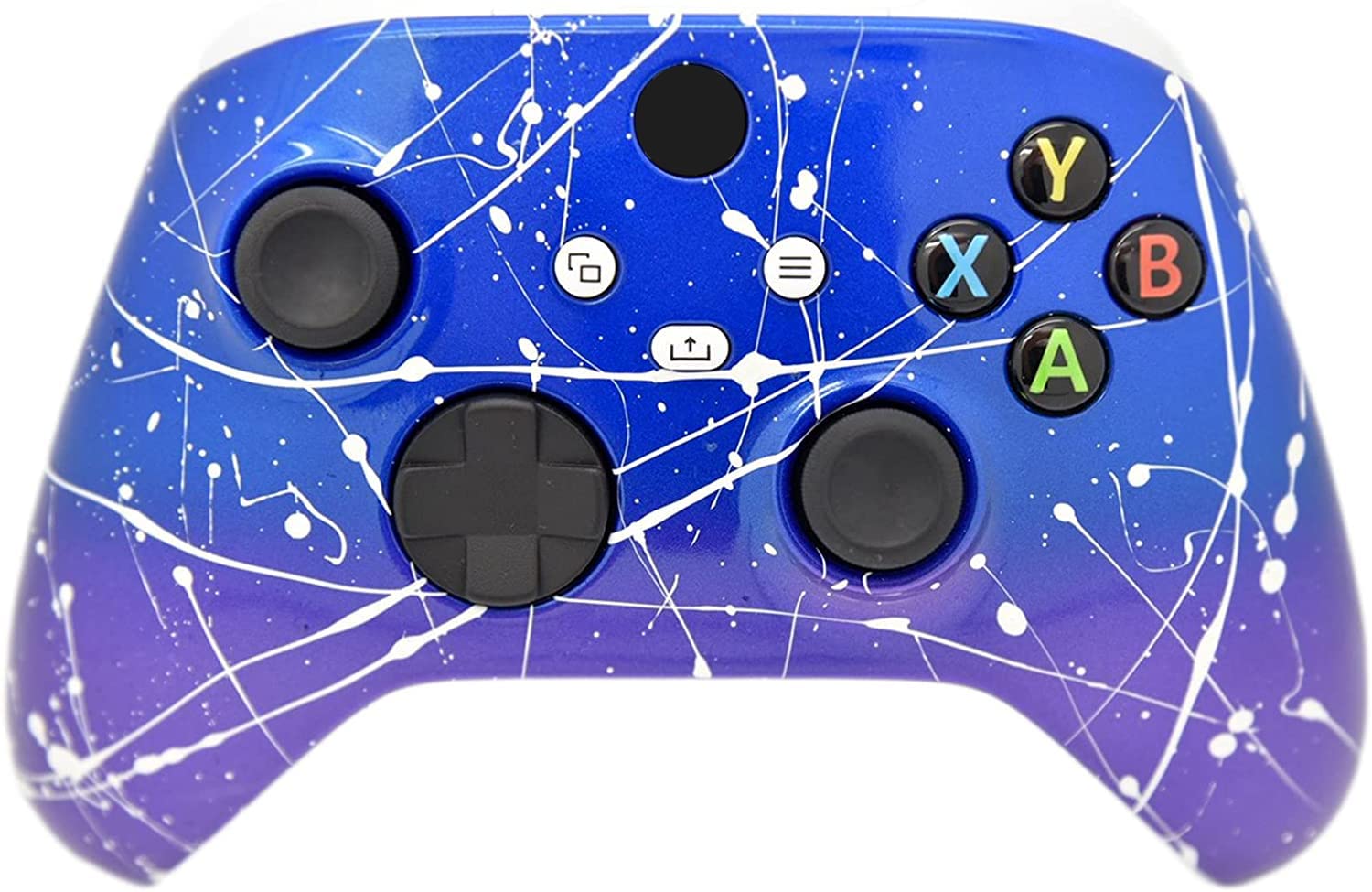 Hand Airbrushed Fade Custom Controller Compatible with Series X/S & One (Series X/S Blue & Purple White Drip)