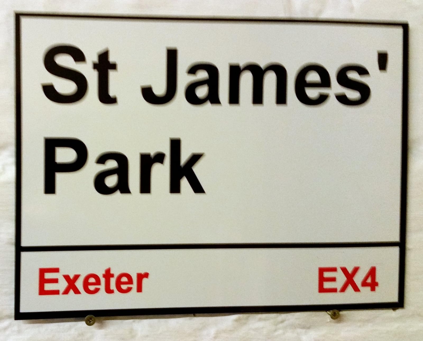 New Metal Street Sign Exeter City Fc St James' Park Street Sign Stand 8X12 Inches