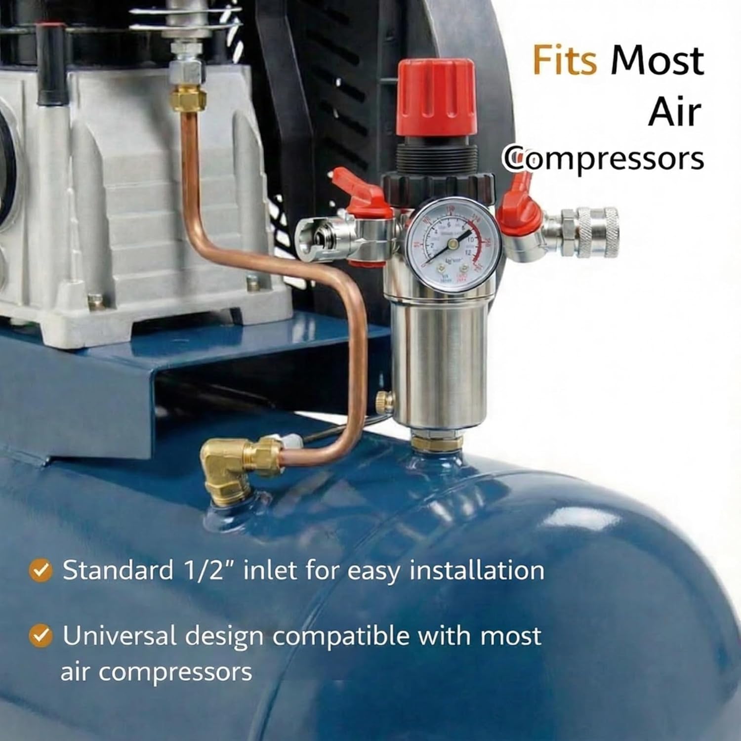 Merry Tools HK 1/234; Air Filter Regulator, Air Compressor Regulator Water Separator 214108