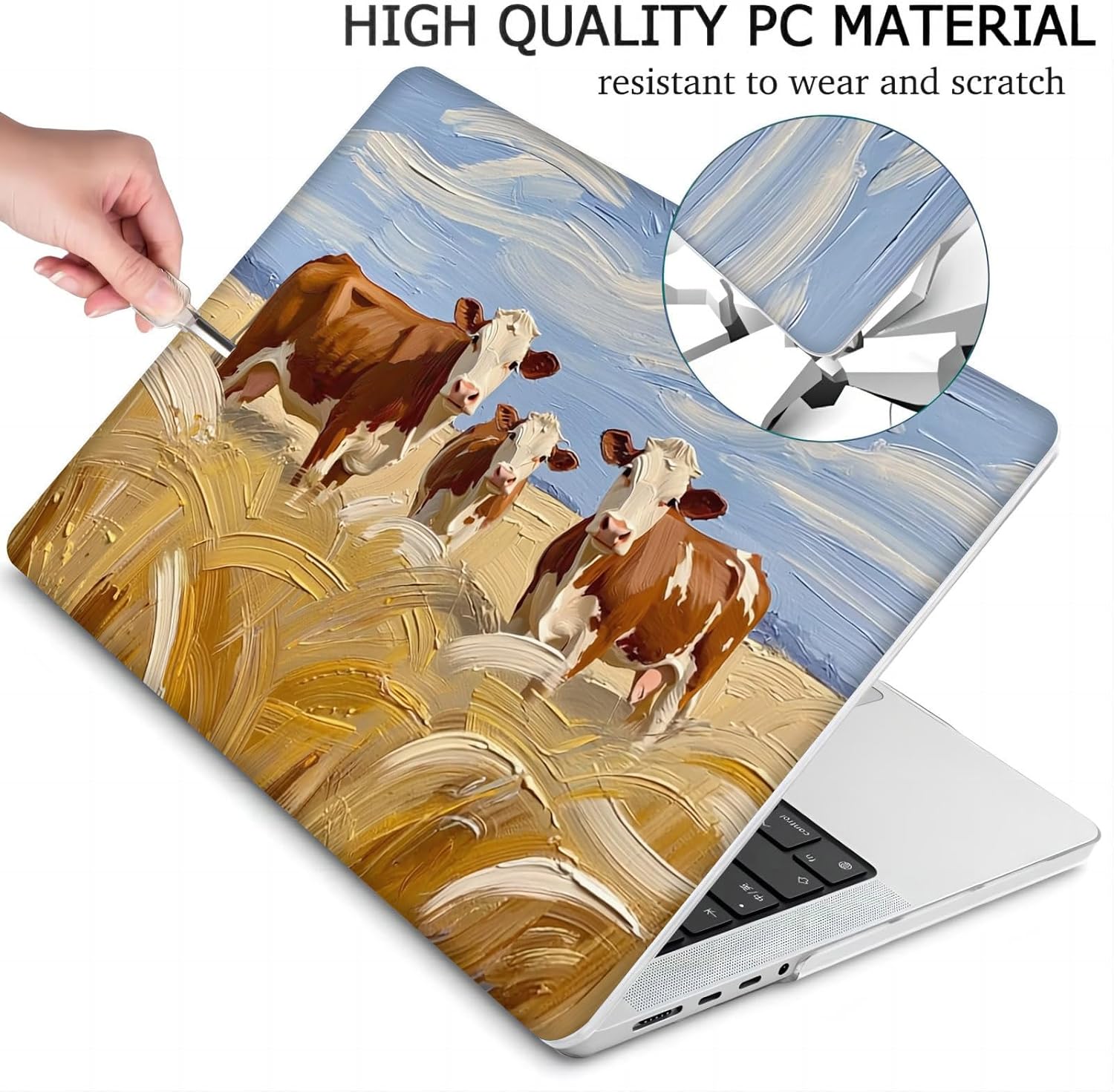Compatible with MacBook Neo 13-inch, Hard Shell Case with Keyboard Cover and Screen Protector (A3404 A18 Pro chip, 2026 Release) - Cow MC22858